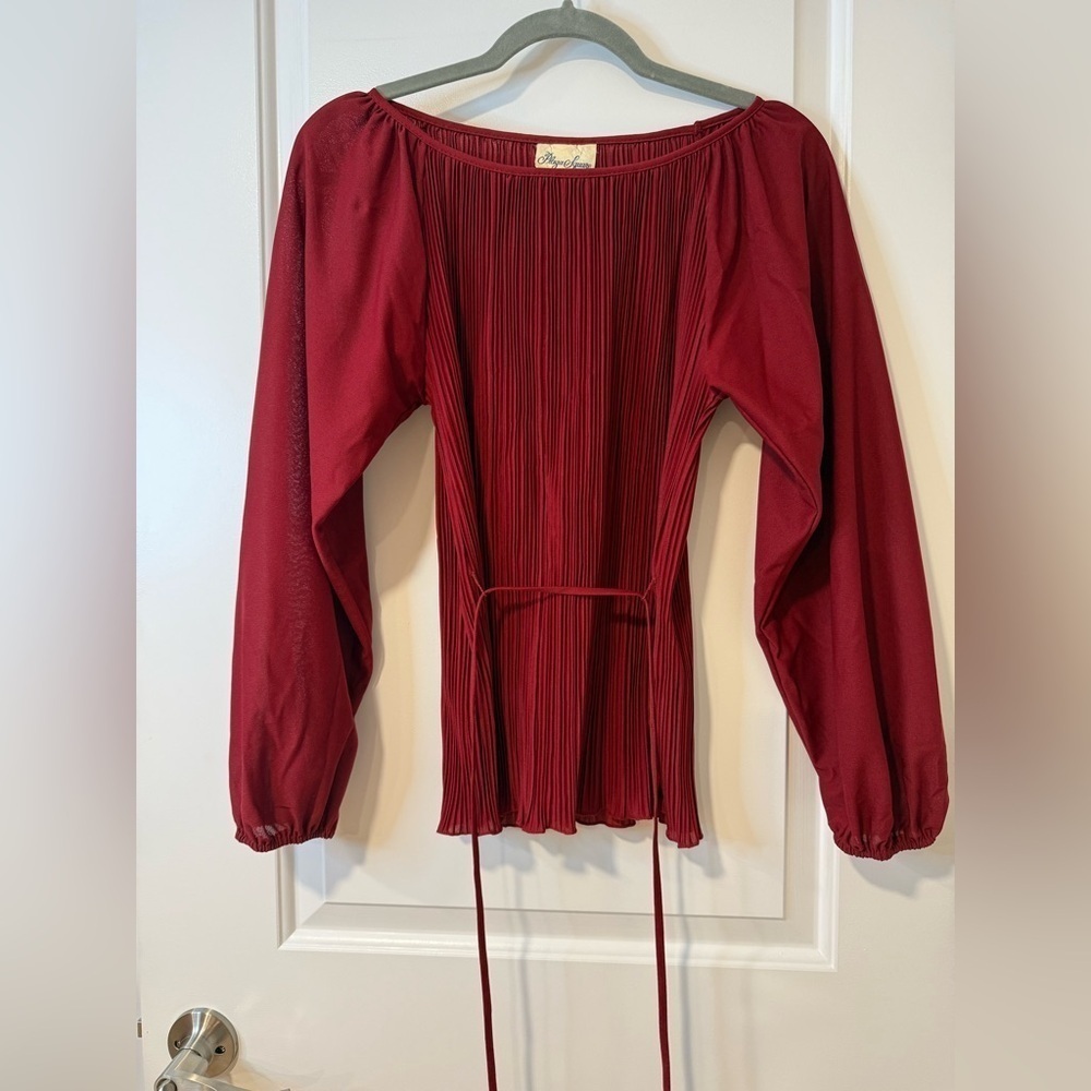 Vintage Skirt / Blouse Set Maroon Red Size 10/12 - Picture 4 of 8